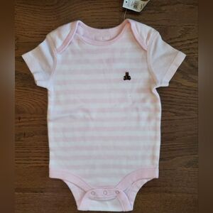 NEW BabyGap OUTLET Girls 3/6M pink striped bodysuit
